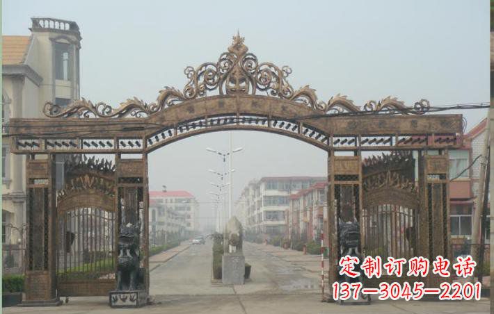 周口小区不锈钢门口牌坊雕塑