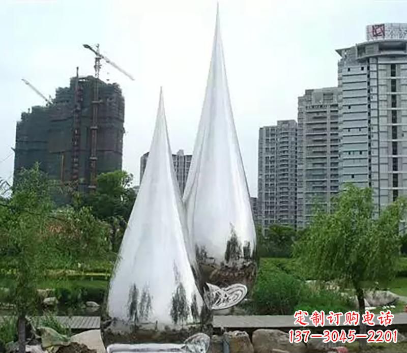 周口小区不锈钢水滴雕塑