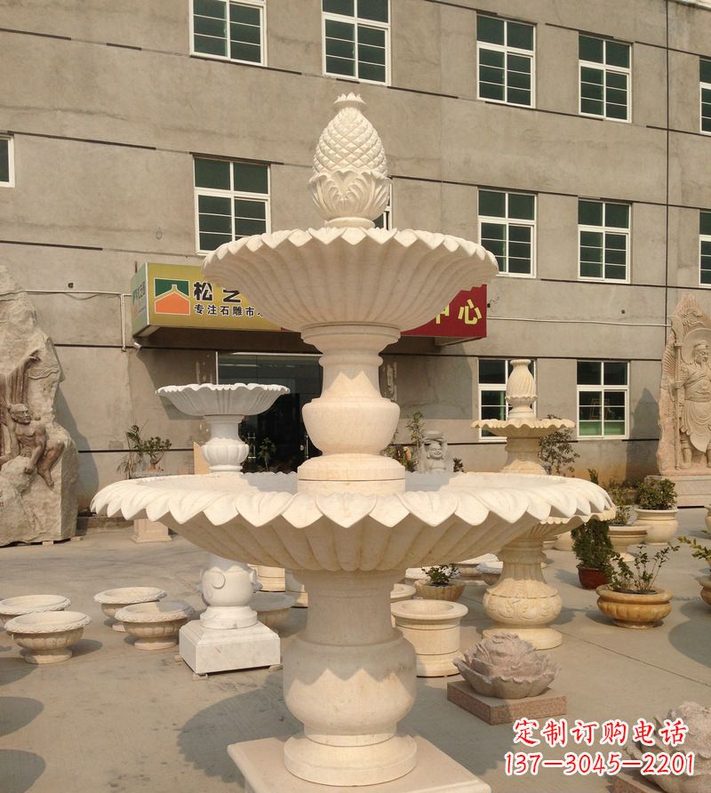 周口小区景观菠萝式喷泉石雕