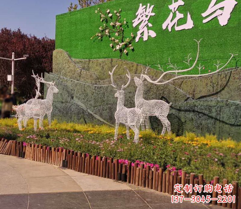 周口小区景观不锈钢梅花鹿