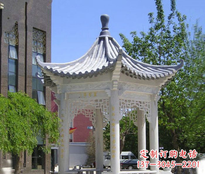 周口小区景观大理石凉亭