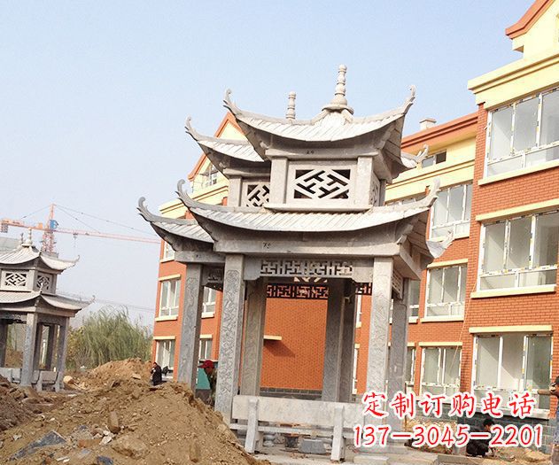 周口小区景观大理石凉亭石雕