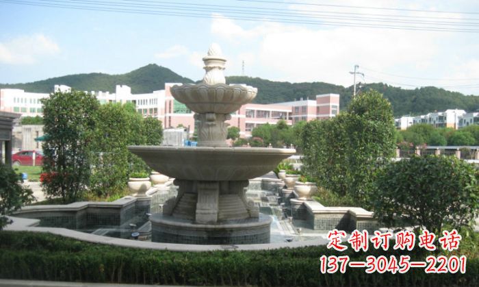 周口小区景观大理石喷泉石雕 (2)