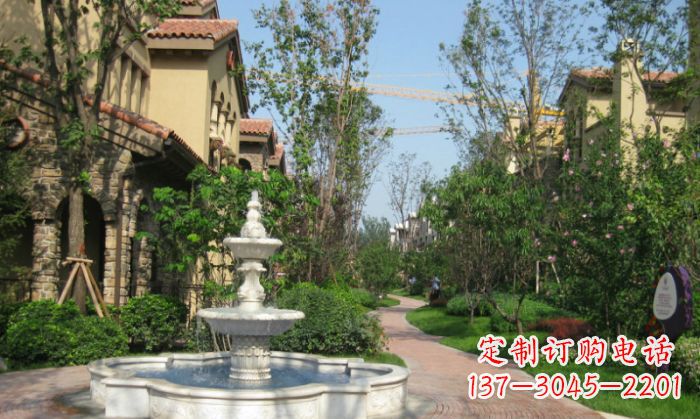 周口小区景观大理石喷泉石雕 (5)