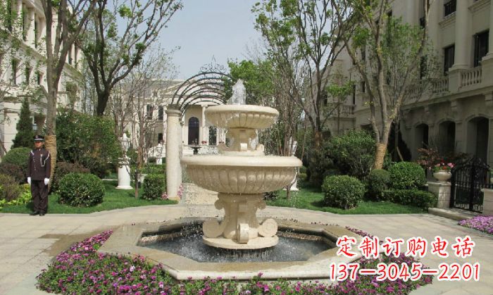 周口小区景观大理石喷泉石雕 (7)