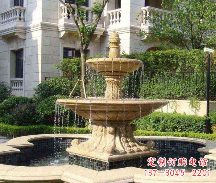 周口小区景观大型喷泉石雕 (2)