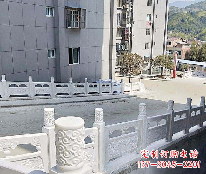 周口小区景观汉白玉石雕栏板