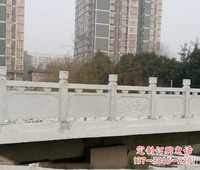 周口小区景观汉白玉石雕栏板 (2)