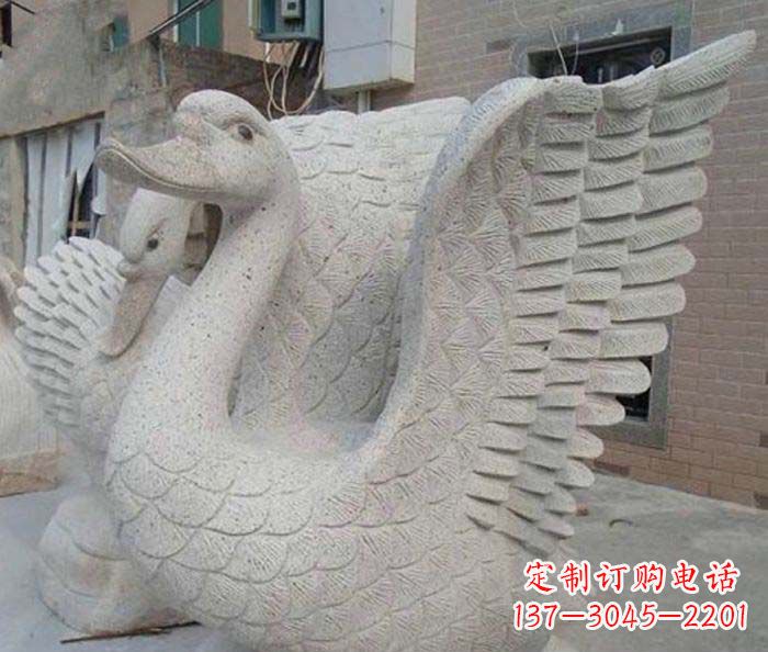 周口小区景观天鹅石雕喷泉