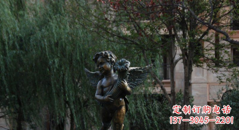 周口小区欧式小男孩人物铜雕