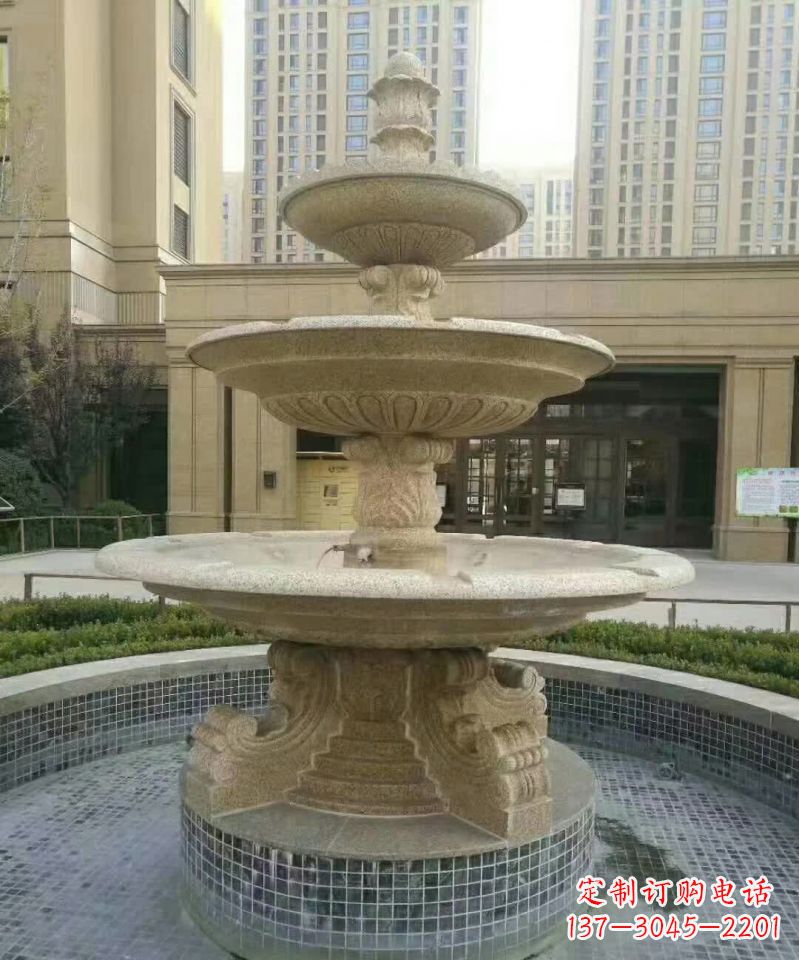 周口小区喷泉石雕 (2)