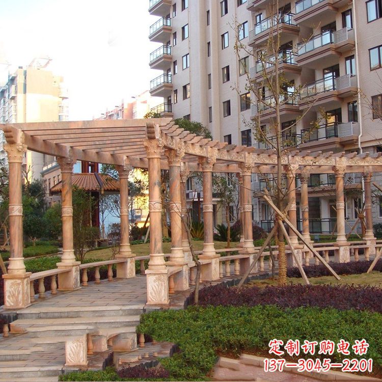 周口小区石雕花架长廊