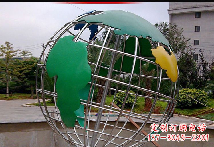 周口校园不锈钢地球仪造型雕塑
