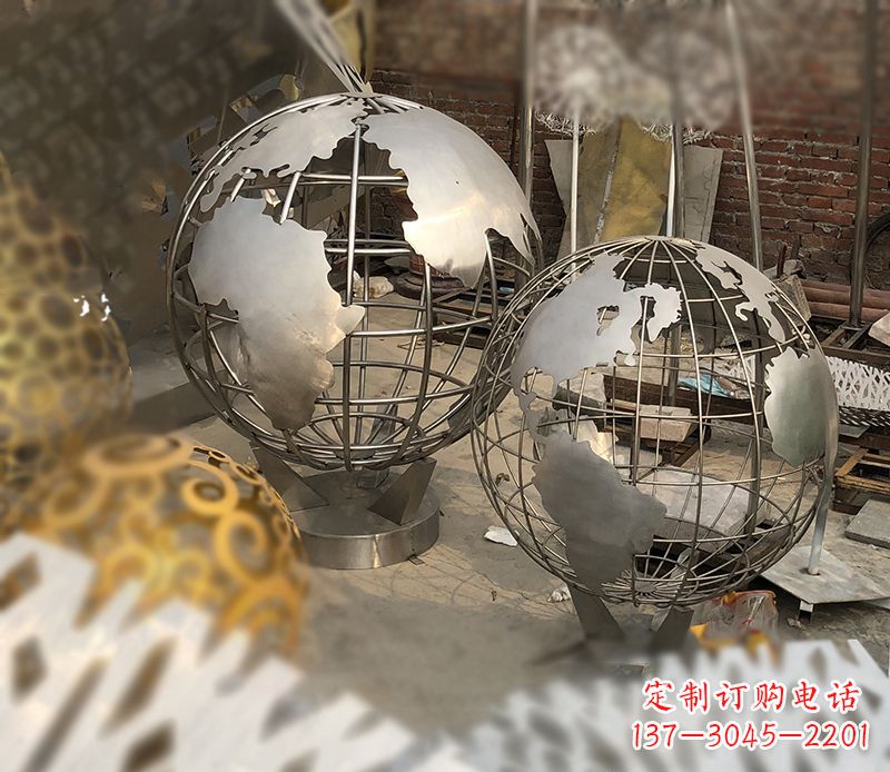 周口校园不锈钢地球仪雕塑112