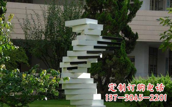 周口校园不锈钢书本雕塑222