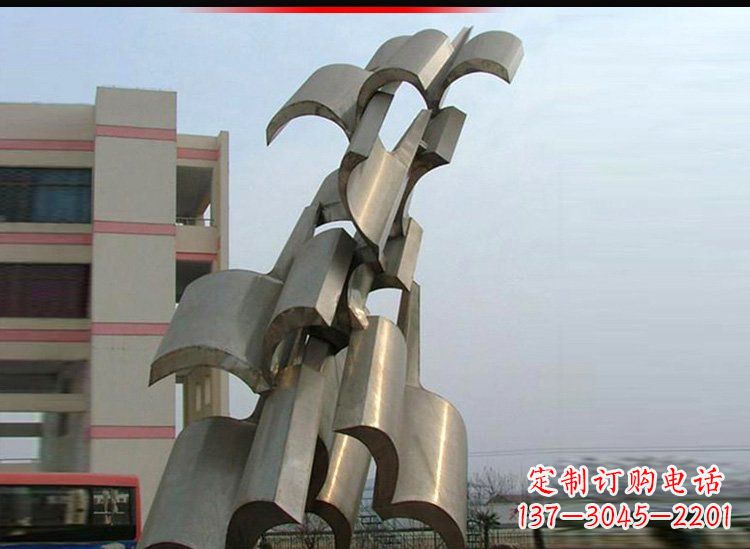 周口校园不锈钢书本景观雕塑