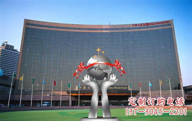 周口校园不锈钢双手捧地球雕塑