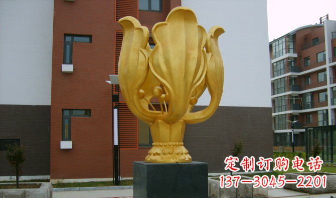 周口校园不锈钢紫荆花雕塑