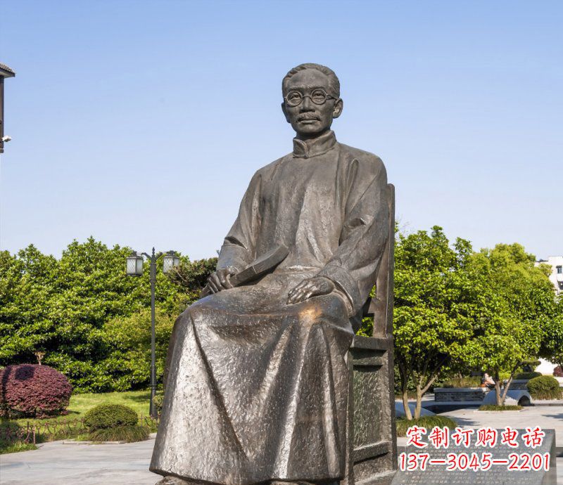 周口校园蔡元培名人铜雕