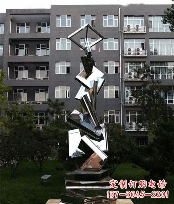 周口校园抽象不锈钢书籍雕塑