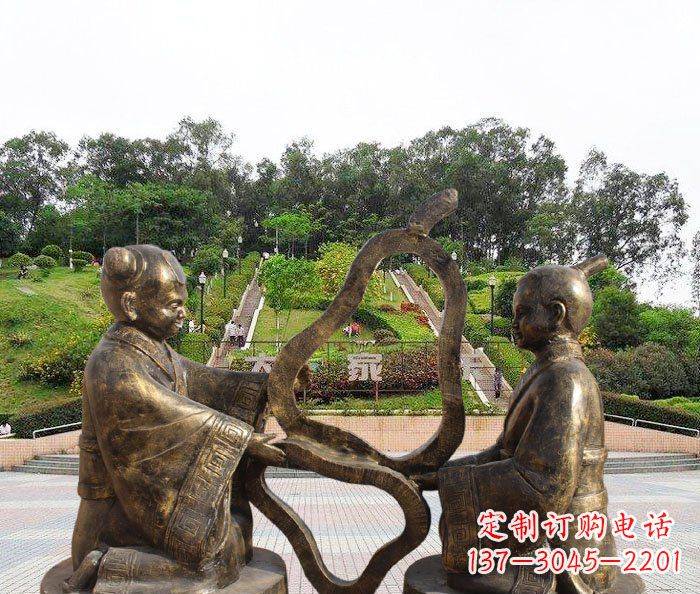周口校园抽象孔融让梨铜雕