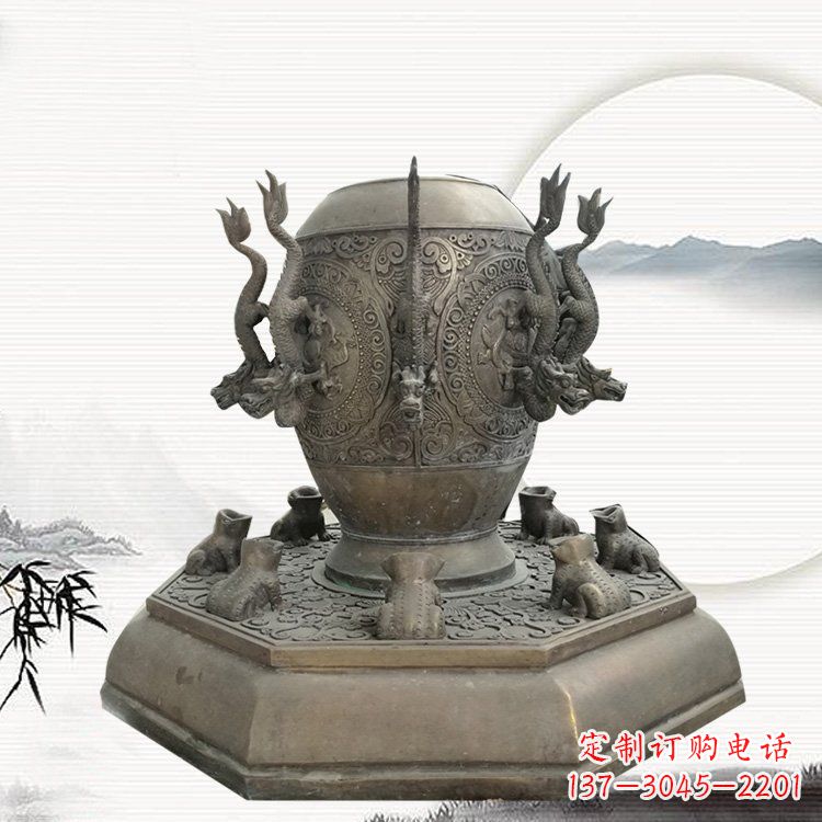 周口校园地动仪铜雕