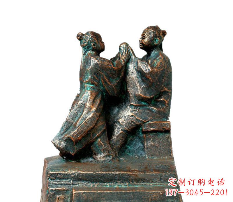 周口校园古代孔融让梨人物铜雕