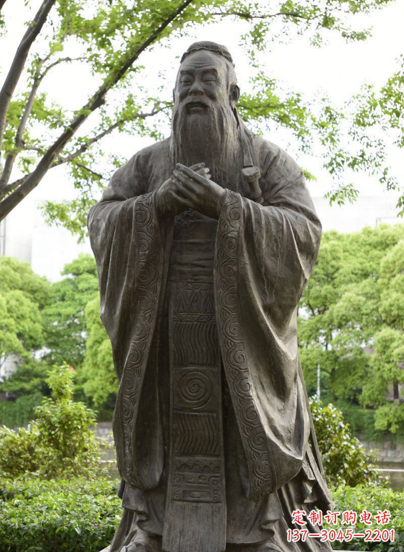 周口校园孔子行教像铜雕 (2)