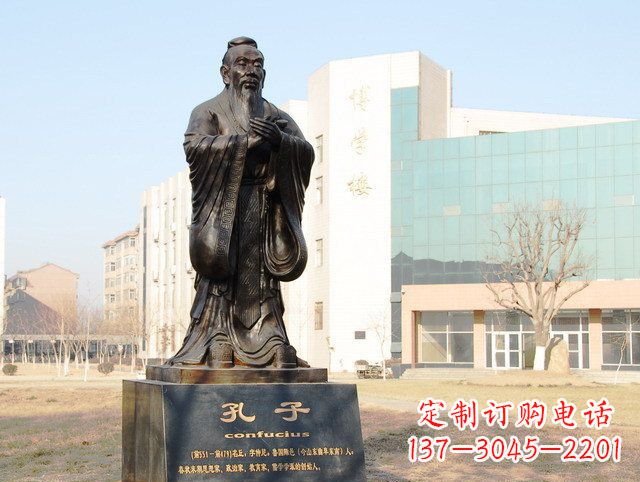 周口校园名人孔子铜雕 (2)