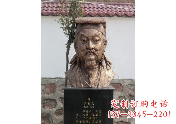周口校园名人王羲之头像铜雕