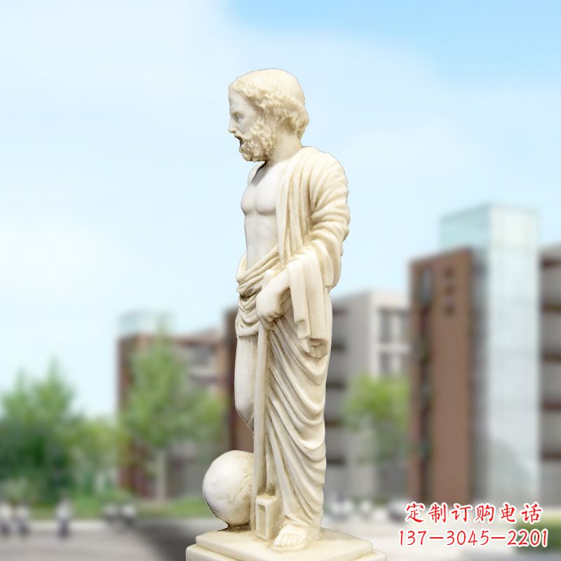 周口校园名人著名物理学家阿基米德石雕塑像