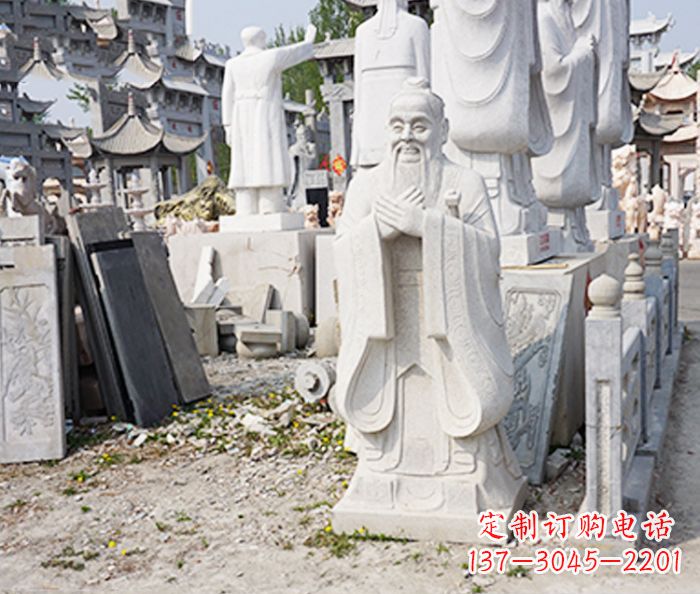 周口校园人物孔子石雕 (3)