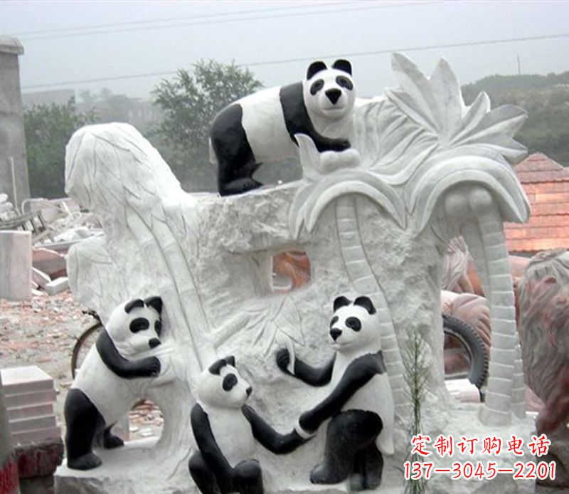 周口熊猫动物景观石雕