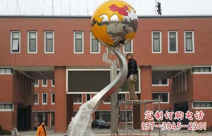 周口学校不锈钢地球雕塑