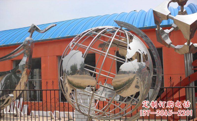 周口学校不锈钢地球仪雕塑