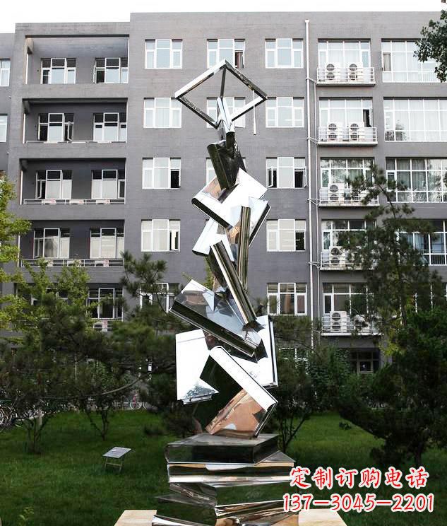 周口学校不锈钢书籍景观雕塑