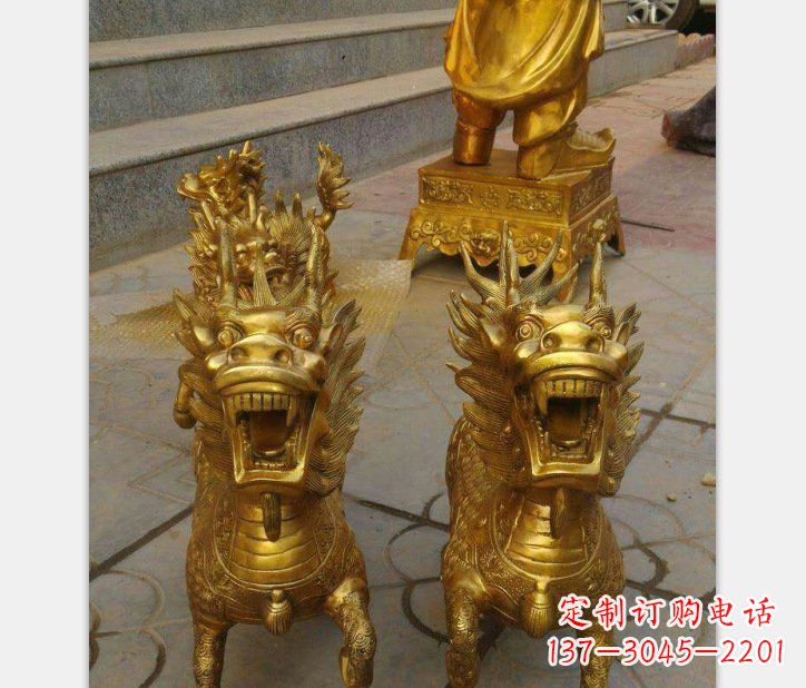 周口银行铜雕麒麟雕塑