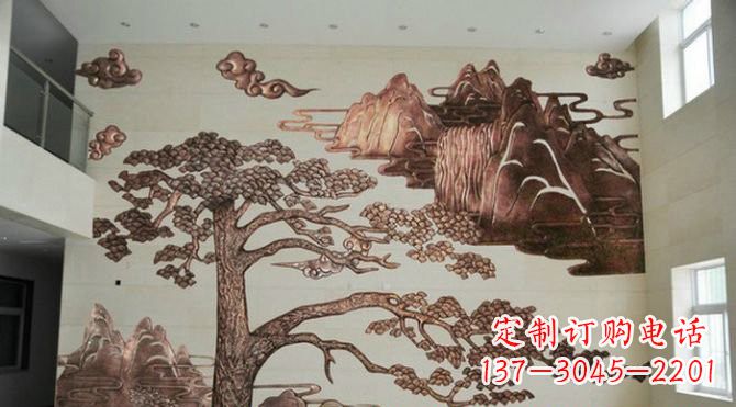 周口迎客松铜浮雕