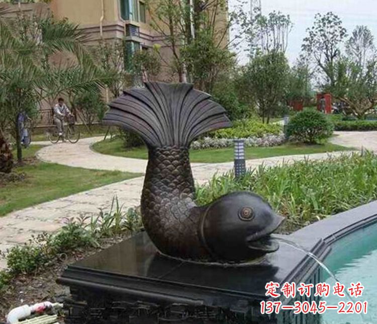周口鱼喷泉铜雕