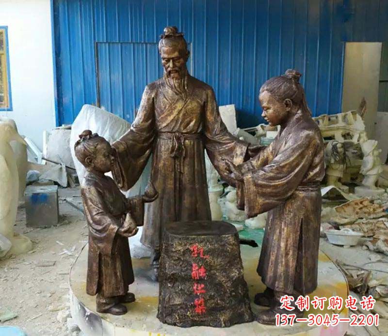周口寓言故事孔融让梨人物铜雕
