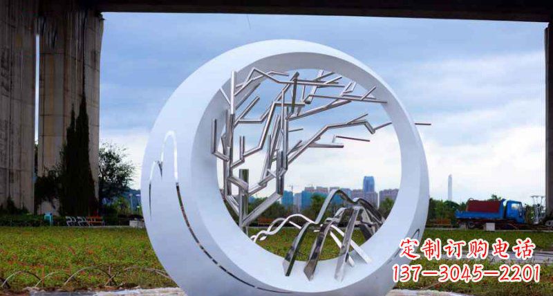 周口园林不锈钢抽象树枝雕塑