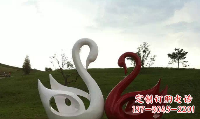 周口园林不锈钢抽象天鹅雕塑
