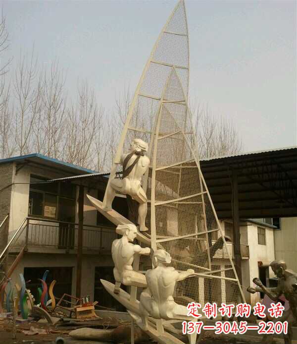 周口园林不锈钢帆船景观雕塑