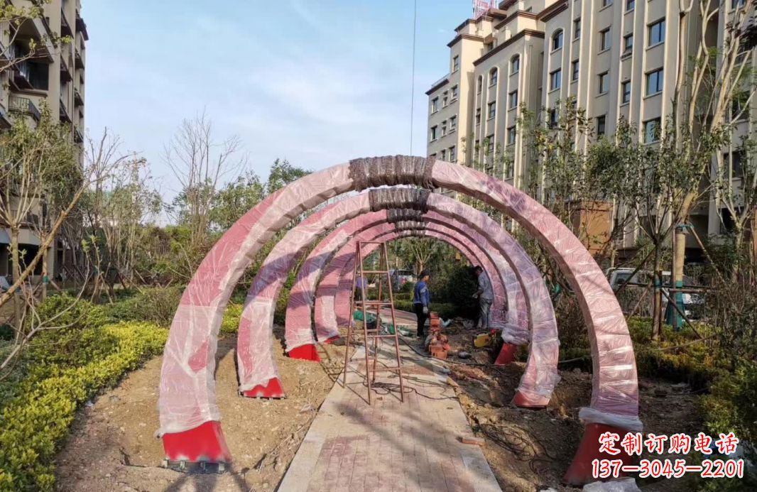 周口园林不锈钢拱门景观雕塑