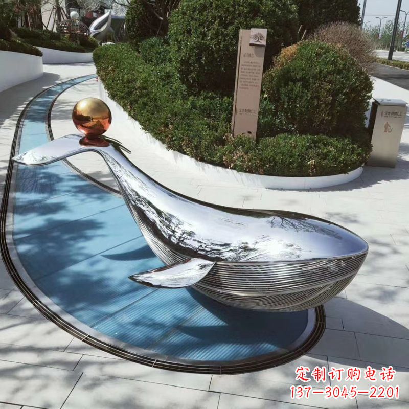 周口园林不锈钢海豚景观摆件