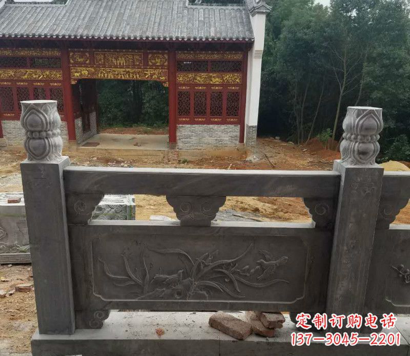 周口园林仿古兰花石浮雕栏板景观石雕