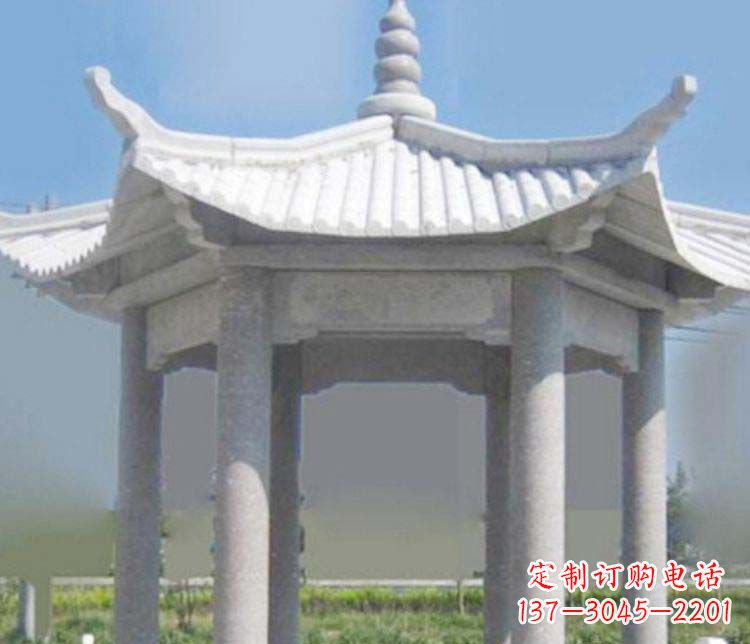 周口园林仿古石凉亭景观石雕
