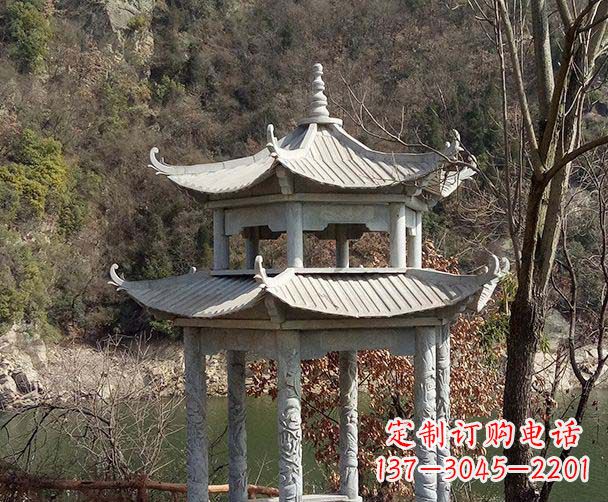 周口园林仿古双层石雕凉亭