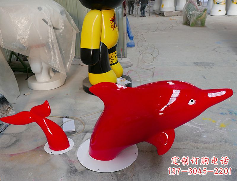 周口园林广场创意海豚入水出水雕塑摆件