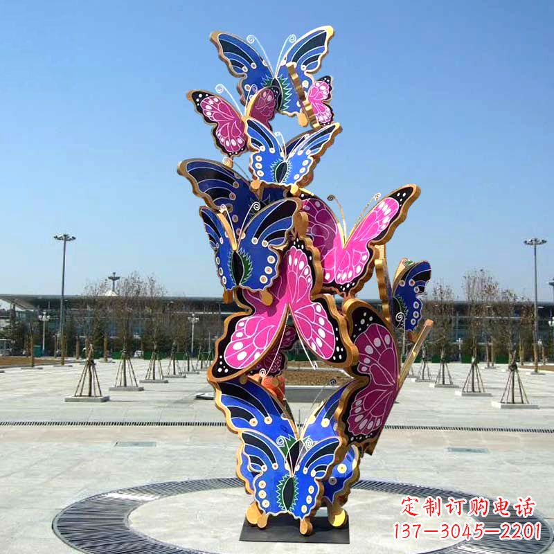 周口园林广场蝴蝶不锈钢动物景观雕塑